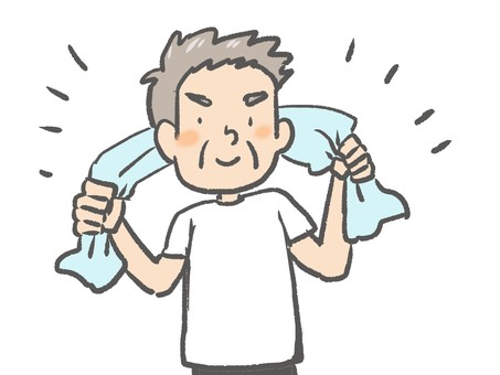 Illustration, towel, male, old man, 