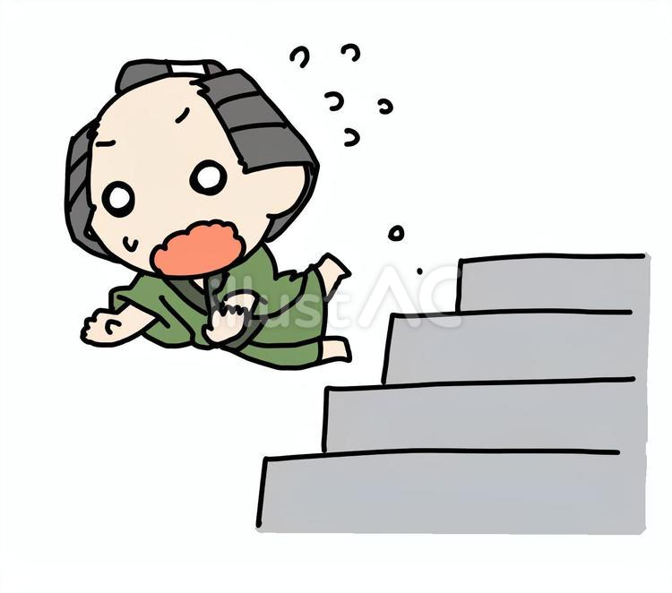 階段から落ちる町民 町民,階段,落ちるのイラスト素材