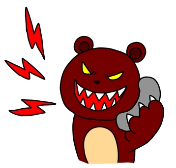 クレーム電話する熊 クレーム電話する熊 クレーム,電話,熊,動物,生き物,怖い,危険,手書きのイラスト素材