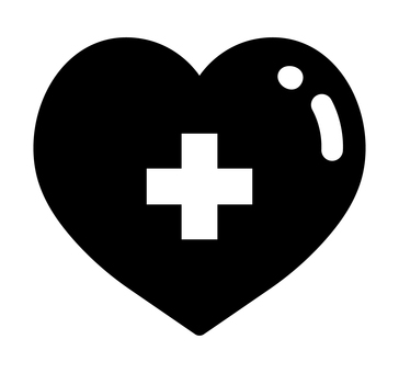 ハートと十字 ハート,十字,医療,ヘルスケア,健康,保健,アイコン,シルエット,黒のイラスト素材