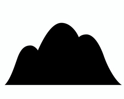 山のアイコン 山,頂,登山,頂上,峰,山頂,自然,野外,ハイキング,白黒のイラスト素材