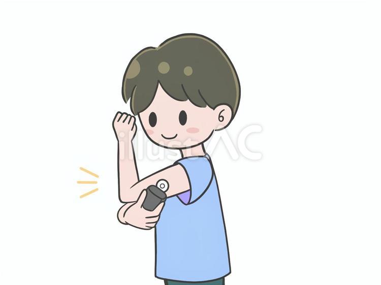 持続自己血糖測定（男性） 血糖測定器,持続,血糖測定のイラスト素材