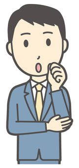  スーツ青年-333-バスト 考える,ビジネスマン,会社員,男性,サラリーマン,オフィス,ビジネス,営業マン,先生,講師のイラスト素材