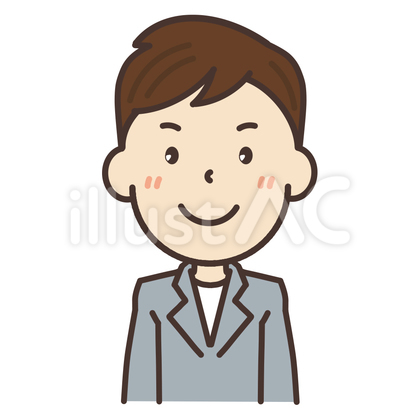グレーのジャケットを着た男性