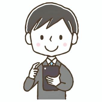 スマホを操作するかわいいビジネス男性 男性,スマホ,ビジネス,人物,かわいい,会社,仕事,会社員,サラリーマン,電話のイラスト素材