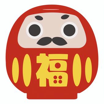 可愛いダルマのイラスト