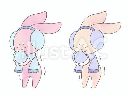 寒がるうさぎ