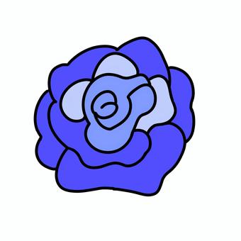 かわいいポップな花アイコン バラ,花,植物,青,線画,シンプル,アイコン,かわいい,華やか,イラストのイラスト素材