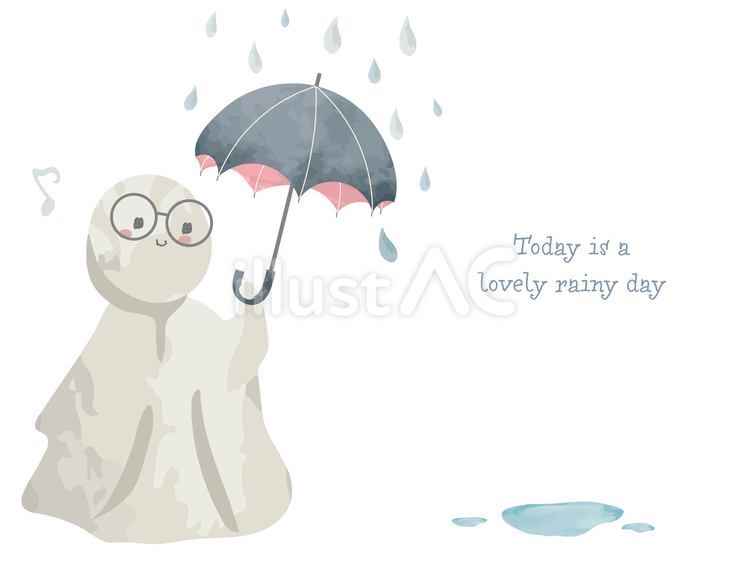 傘をさすてるてる坊主 てるてる坊主,梅雨,雨のイラスト素材