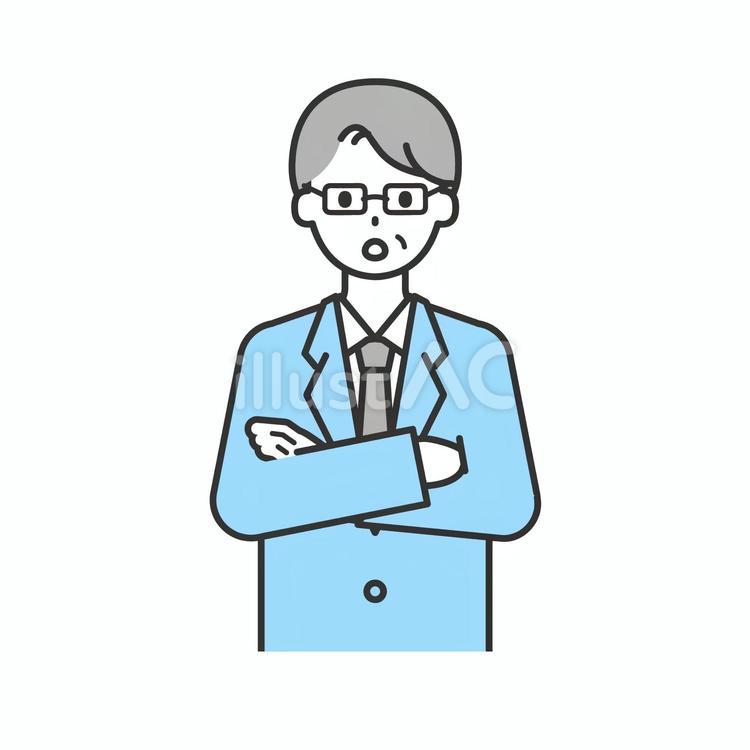 SS単体_シニアの会社員の男性11 大人,中年,シニアのイラスト素材