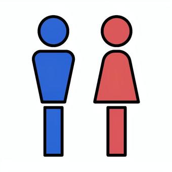 トイレ　ピクトグラム02 トイレマーク,トイレ,サイン,トイレサイン,お手洗い,便所,ピクトグラム,ピクトサイン,男,女のイラスト素材