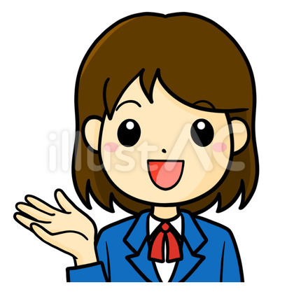 女子学生 案内 右手 笑顔