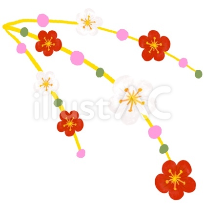 梅の花飾り 紅白(左)