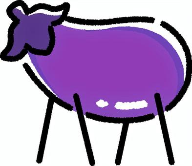 Illustration, seishin horse, eggplant, vegetables, 