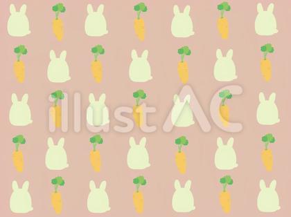 うさぎとにんじんの背景_ピンク