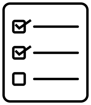 リストのアイコン 黒 リスト,アイコン,アンケート,質問,調査,回答,問診,点検,検査,チェックのイラスト素材