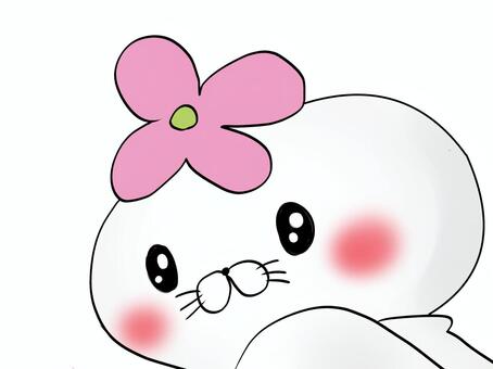 ふり返る着ぐるみ 着ぐるみ,かわいい,花,動物,ぬいぐるみのイラスト素材