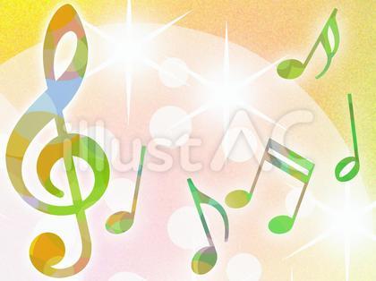 ト音記号と音符のイラスト音楽イメージ素材