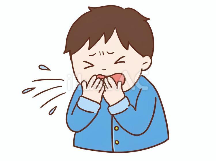 咳をする人(カラー) 咳,喘息,気管支炎のイラスト素材