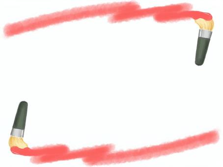 水彩筆 絵の具 フレーム 赤色 水彩筆 絵の具 フレーム 赤色 水彩,筆,絵の具のイラスト素材
