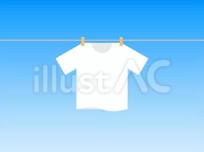 晴れの日に干されたTシャツ・洗濯物