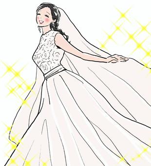 Illustration, wedding dress, glitter, marry, 