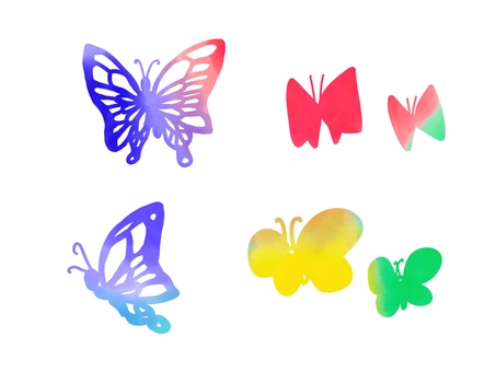 水彩画風 蝶々, JPG and PNG 水彩画風 蝶々, aquarelle, papillon, tiré à la main, JPG and PNG