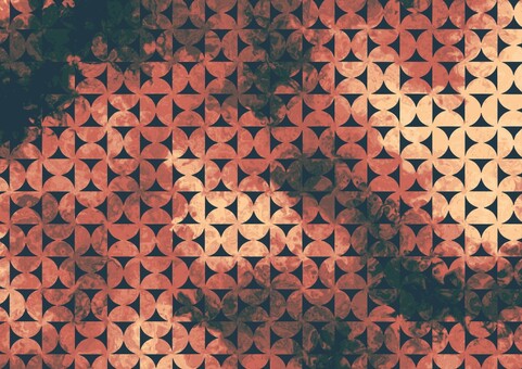 オレンジとネイビーのマーブル円形幾何学 パターン,テクスチャ,幾何学,繰り返し,背景,オレンジ,ネイビー,暖色,寒色,モダンのイラスト素材