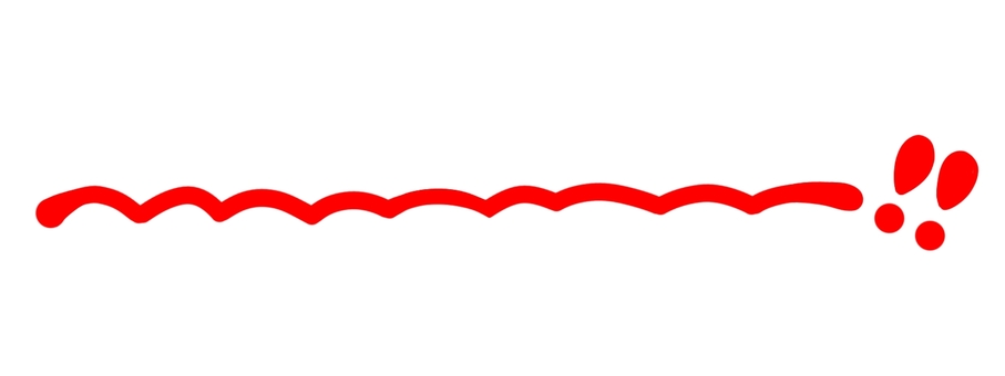 なみなみとビックリマークの飾り線（赤色） 線,ライン,下線,なみなみ,びっくり,マーク,アンダーライン,素材,飾り,装飾のイラスト素材