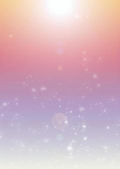雲ひとつない夕焼け空と太陽 白グラデ 空,太陽,パープル,オレンジ,ネイビー,ピンク,キラキラ,夕焼け,秋,背景素材のイラスト素材