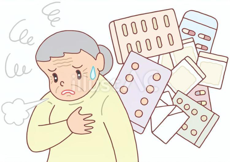 多剤大量処方・多剤服用 多剤大量処方,多剤服用,過剰摂取のイラスト素材