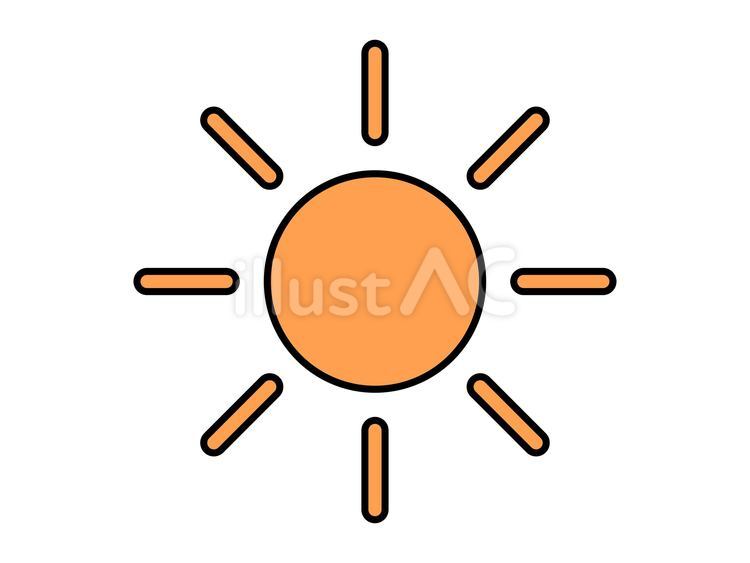 太陽のアイコン/線画有 太陽,シンプル,アイコンのイラスト素材