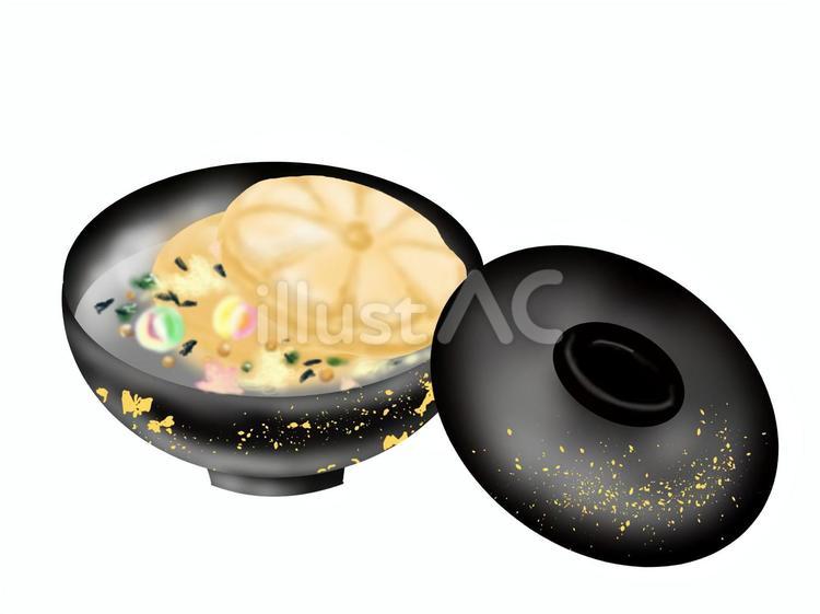 最中のお吸い物 最中,お吸い物,具材のイラスト素材