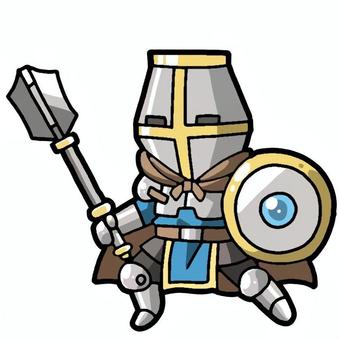 メイスの騎士 メイス,騎士,鎧,盾,マントのイラスト素材