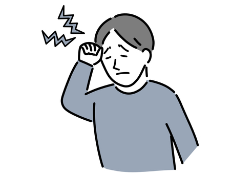 A man with a headache Simple illustration, , JPG, PNG and AI