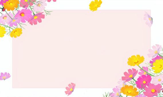 かわいいコスモスのフレーム コスモス,秋桜,花,フレーム,背景,壁紙,ポスター,枠,秋,飾り枠のイラスト素材