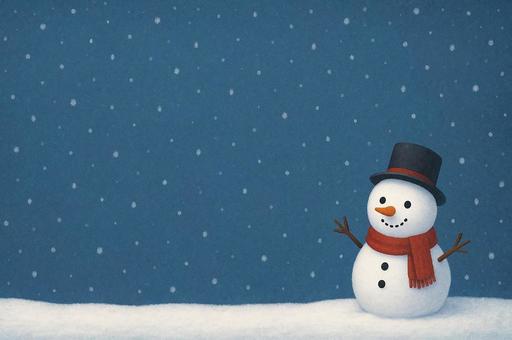 冬のフレーム　雪だるま　4