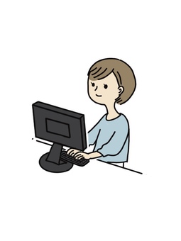 person working on a computer, , JPG and PNG