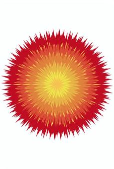 爆発してるっぽい集中線のカード 集中線,爆発,漫画素材,効果線,赤,はがきのイラスト素材