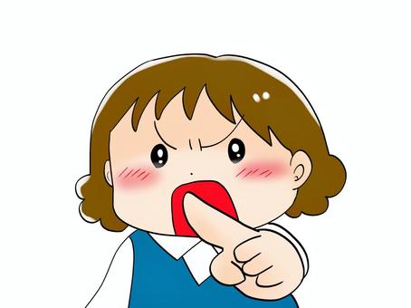 相手に指をさして責める女性 女性,怒る,責める,非難,指さしのイラスト素材