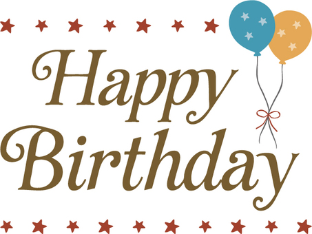 誕生日10 ハッピーバースデー,お祝い,風船,バルーン,星,スター,飾り,装飾,ゴールド,金色のイラスト素材