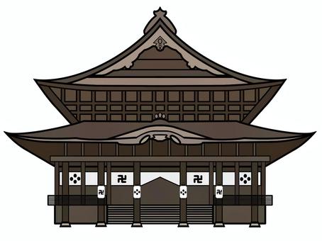 お寺 寺,寺院,建物,建築物,仏閣,仏教,宗教,日本,参拝,お参りのイラスト素材