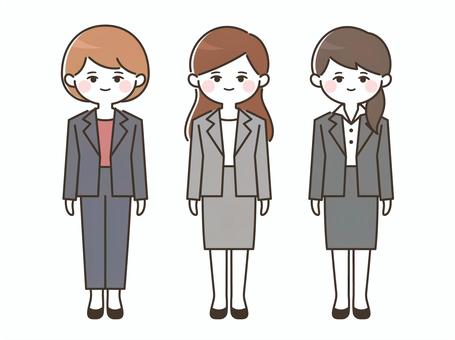 いろいろなビジネススーツの女性 女性,ビジネス,スーツのイラスト素材