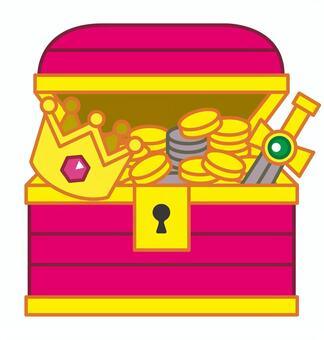 宝箱（開） 宝箱,ジュエリーボックス,宝石箱,金庫,財宝,ボックス,箱,アンティーク,ファンタジー,ケースのイラスト素材