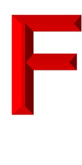 ３Dアルファベット大文字赤F f,アルファベット,大文字,立体,3d,赤,装飾文字,フォント,デザイン,アイコンのイラスト素材