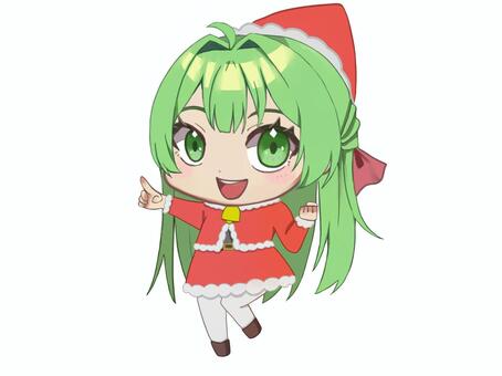 女の子　サンタ 女の子,ミニ,ミニキャラ,サンタ,かわいい,萌え系,アイコン,ちびキャラ,クリスマス,冬のイラスト素材