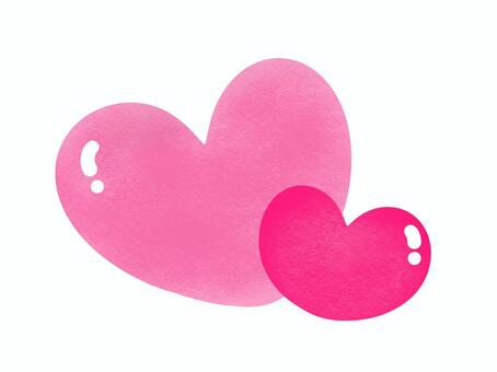 ハート2つ ハート,気持ち,心,二つ,ピンク,可愛い,love,愛,恋,バレンタインのイラスト素材