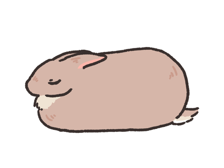 座って眠るうさぎ うさぎ,座る,眠る,おやすみ,カット,シンプルのイラスト素材