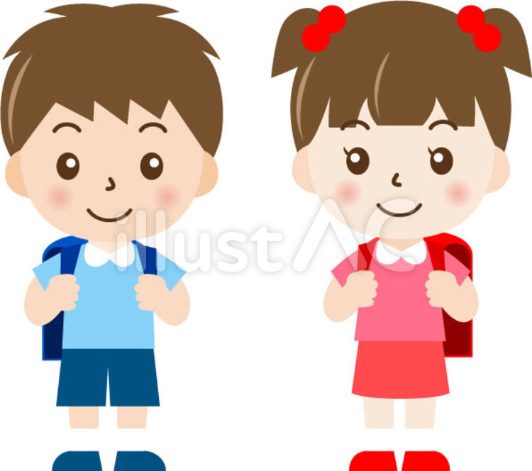 小学生の男女 小学生,子供,小学校のイラスト素材