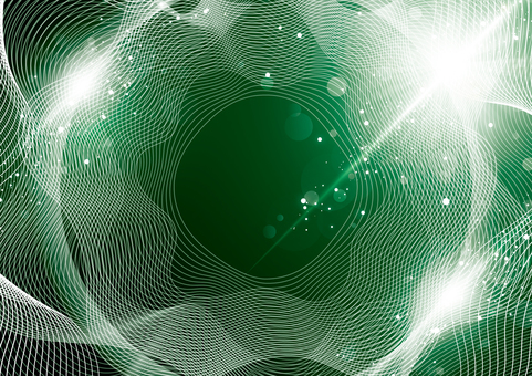 緑色のデジタルな曲線のトンネル